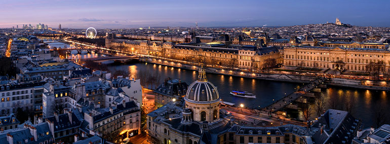 boat trip on the seine at night